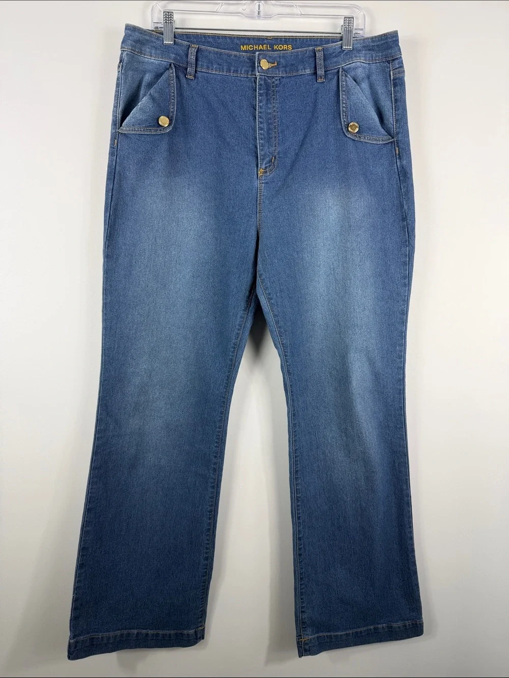 Michael Kors Medium Wash Straight Leg Jeans Women's 16 Classic Stretch Denim